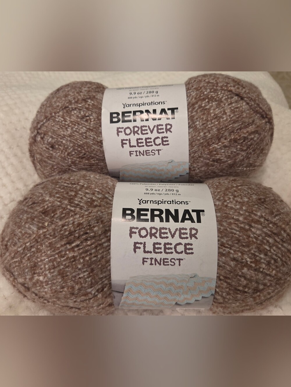 BERNAR Forever Fleece Finest Yarn – Brown Heather JUMBO SKEINS 9.9 Oz